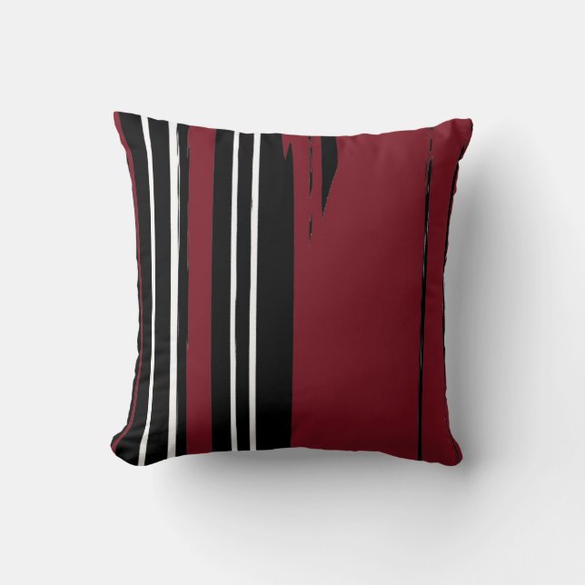 Coussin Carreau rouge blanc noir (Recto)