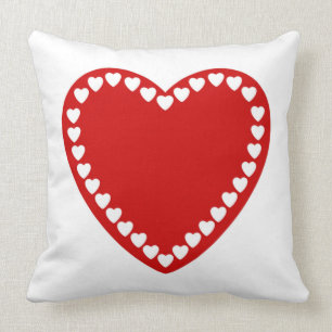 Coussin Carreau rouge de coeur de Valentines