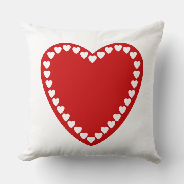 Coussin Carreau rouge de coeur de Valentines (Recto)