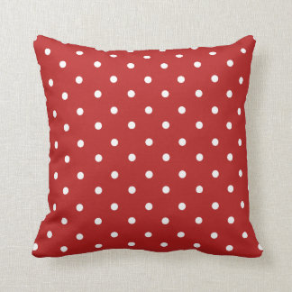 Coussin Carreau rouge de décor de maison de point de polka