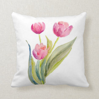 Coussin Carreau rouge de tulipes