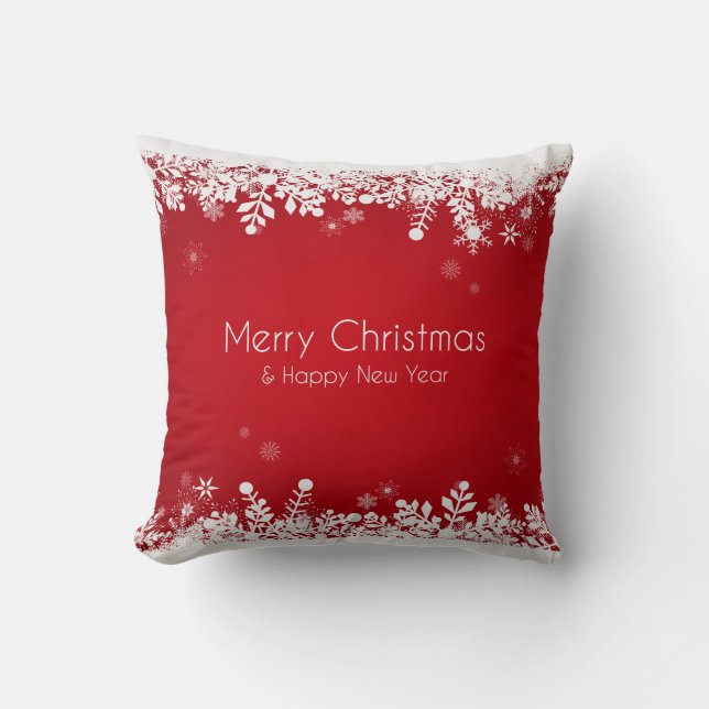 Coussin Carreau rouge élégant des vacances | de Noël (Recto)