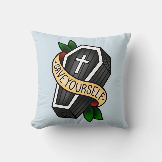 Coussin Carreau traditionnel de cercueil de tatouage (Recto)