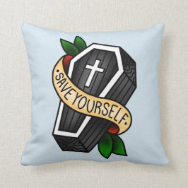 Coussin Carreau traditionnel de cercueil de tatouage