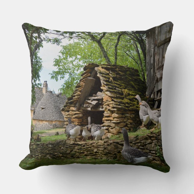 Coussin Carreau traditionnel de ferme d'oie de gras de (Recto)