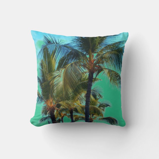 Coussin Carreau tropical de palmier (Recto)