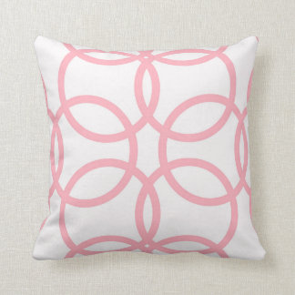 Coussin Carreau unique d'accent. Modèle rose et blanc