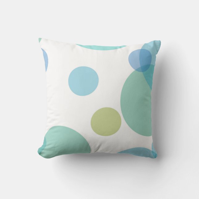Coussin Carreau vert-bleu de cercles (Recto)