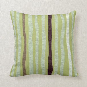 Coussin Carreau vert de troncs d'arbre d'abrégé sur forêt
