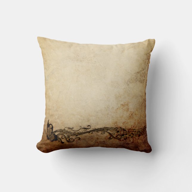 Coussin Carreau vintage de papillon (Recto)