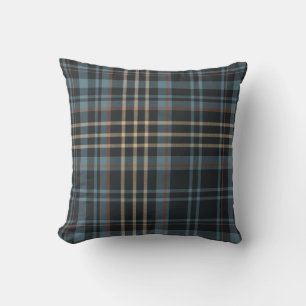 Coussin Carreaux Bleu foncé lunatique