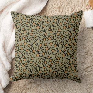 Coussin Carreaux de camouflage abstrait en mosaïque vert o