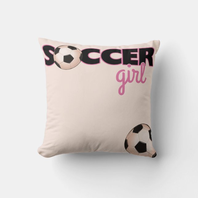 Coussin Carreaux de fille du football (Recto)