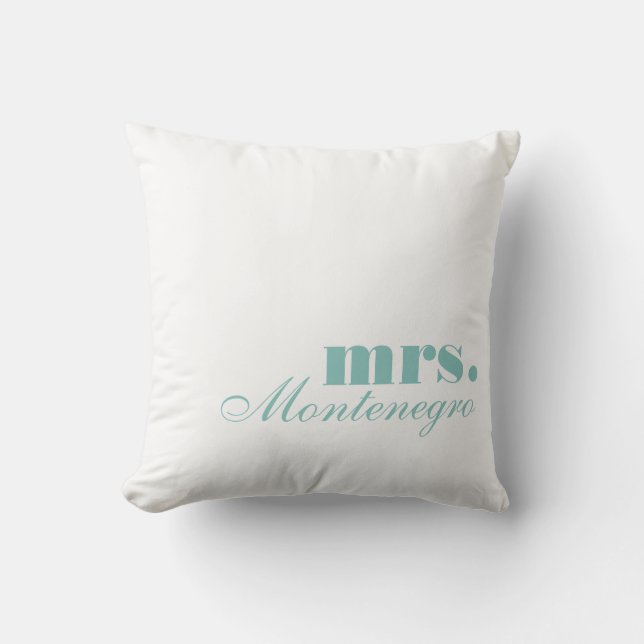 Coussin Carreaux de M. et de Mme Reversible personnalisés (Recto)