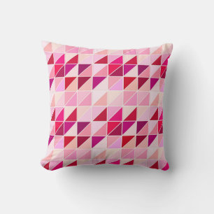 Coussin Carreaux de mosaïque - rose, pêche et bordeaux