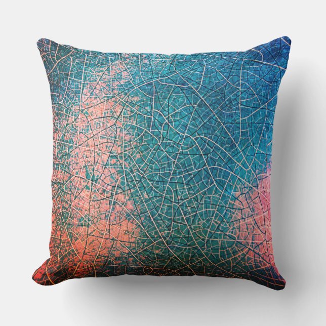 Coussin Carreaux de mosaïque Turquoise bleu rose Abstrait (Recto)