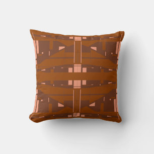 Coussin Carreaux de rouille de corail Brown Méditerranée L