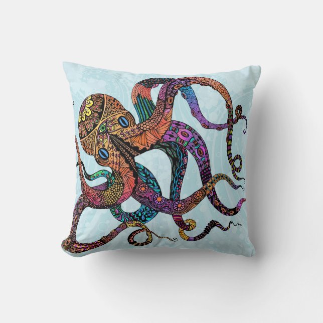 Coussin Carreaux électriques de poulpe (Recto)