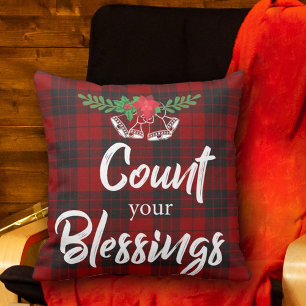 Coussin Carreaux Rouges Noirs Comptez Vos Bénédictions
