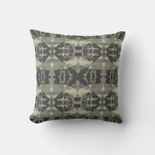 Coussin Carreaux symétriques à spirales gris chaud