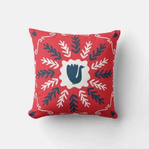 Coussin Carrelage de Noël Folk Doodle Art