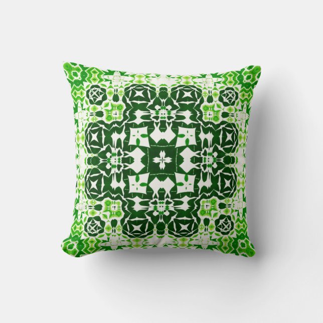 Coussin Carrelage Echo Floral Vert profond Motif géographi (Recto)