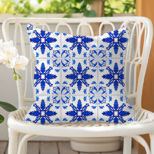 Coussin Carrelage portugais classique Motif bleu blanc