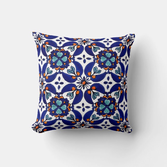 Coussin Carrelage Talavera Mexicaine No 1 (Recto)