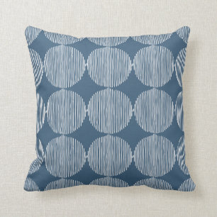 Coussin Carrés géométriques primitifs bleus