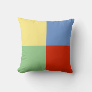 Coussin Carrés jaunes bleus rouges verts