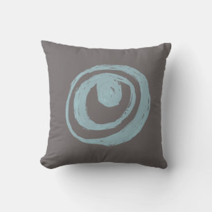 Coussin Carrés modernes inspirés par la rétro en gris bleu