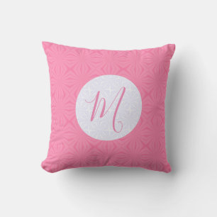 Coussin Carrés ondulés rose clair Personnaliser initiale