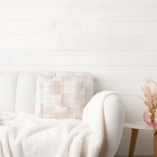 Coussin Carrés roses blush chic