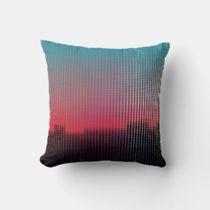 Coussin Carrés urbains numériques : flou futuriste.