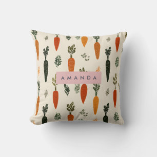 Coussin Carrottes rustiques fantaisistes personnalisées