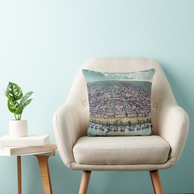 Coussin Carte antique Saint Louis Missouri Mississippi (Chaise)
