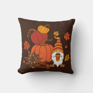 Coussin Carte Citrouille Gnome d'automne