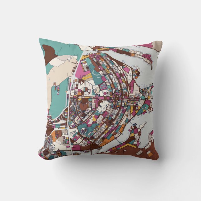Coussin Carte colorée de Brasilia (Recto)