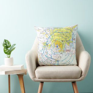 Coussin Carte d'aviation