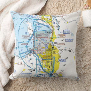Coussin Carte d'aviation
