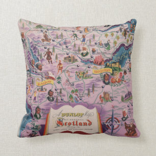 Coussin Carte de Dunlop de l'Ecosse centrale
