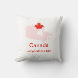 Coussin Carte de la feuille d'érable de la Fierté canadien