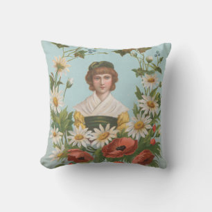 Coussin Carte de la Saint-Valentin allemande rétro kitsch,