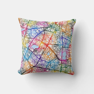 Coussin Carte de la ville de Hanoi Vietnam