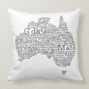 Coussin Carte de l'argot australien