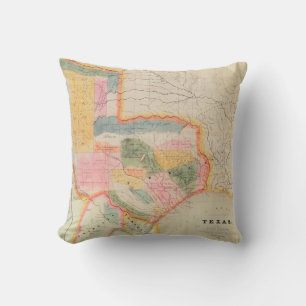 Coussin Carte de l'état du Texas   1835