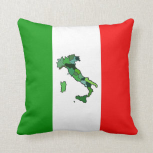 Coussin Carte de l'Italie et du drapeau italien