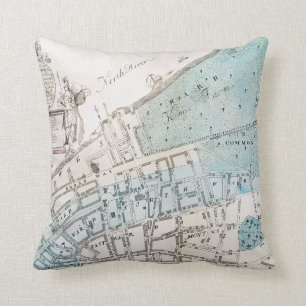 Coussin Carte de New York City, 1728