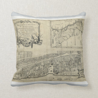 Coussin Carte de St Augustine la Floride (1764)