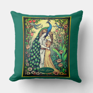 Coussin Carte de tarot Art Nouveau, Les Amants
